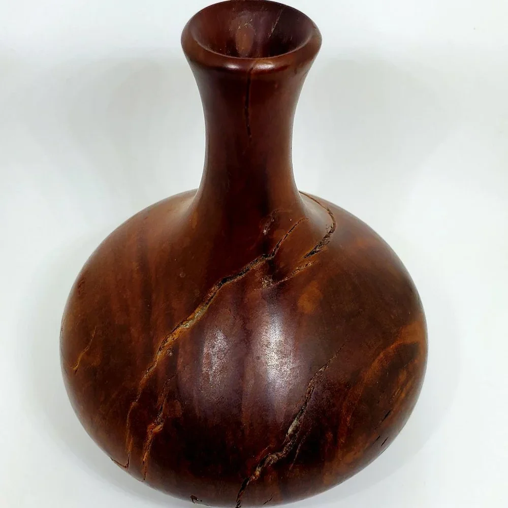 Lane Phillips Signed Turned Lilac Wood Vase June 1990 Studio Art Vessel #158
